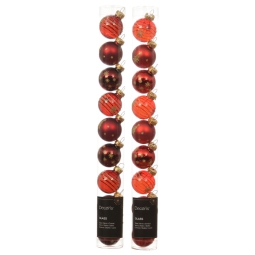 SFERA VETRO D30MM 9PZ ROSSO SOGGETTI ASSORTITI