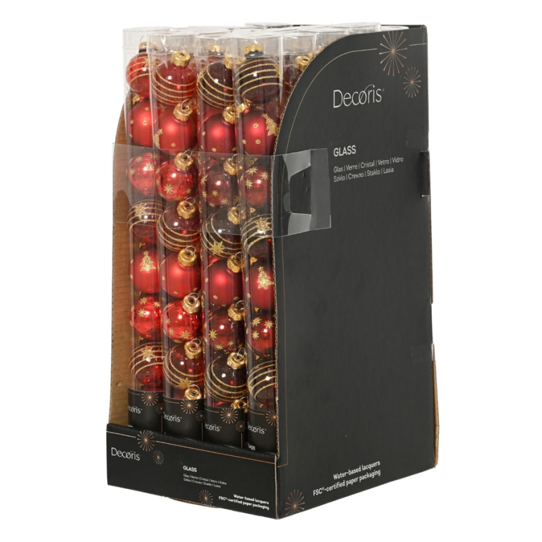 SFERA VETRO D30MM 9PZ ROSSO SOGGETTI ASSORTITI 3