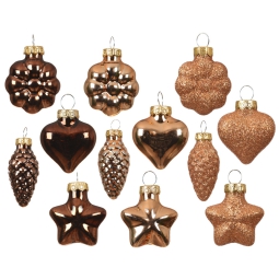 SFERA VETRO D40MM 12PZ MARRONE GLITTER ASSORTITA