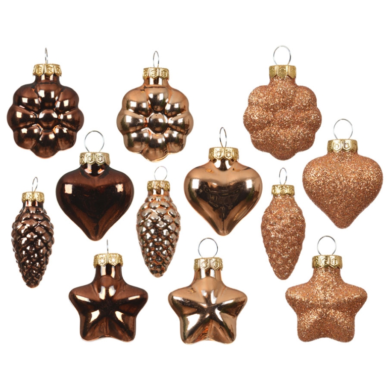 SFERA VETRO D40MM 12PZ MARRONE GLITTER ASSORTITA