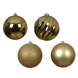 SFERE PLASTICA 4PZ D4CM  ORO SOGGETTI ASSORTITI