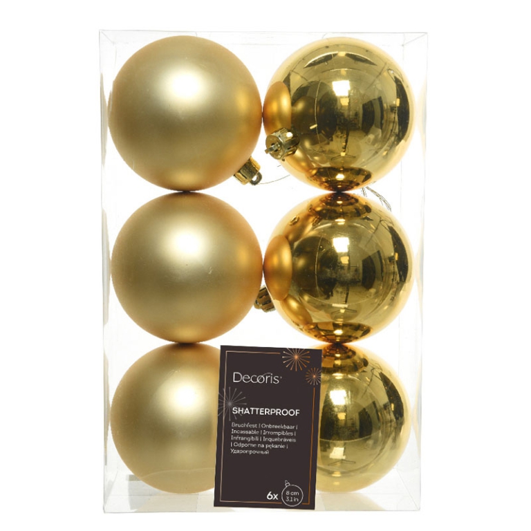 SFERE 6PZ D8CM COLOR ORO INFRANGIBILI LUCIDO/OPACO