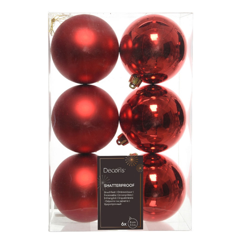 SFERE 6PZ D8CM ROSSO     INFRANGIBILI LUCIDO/OPACO