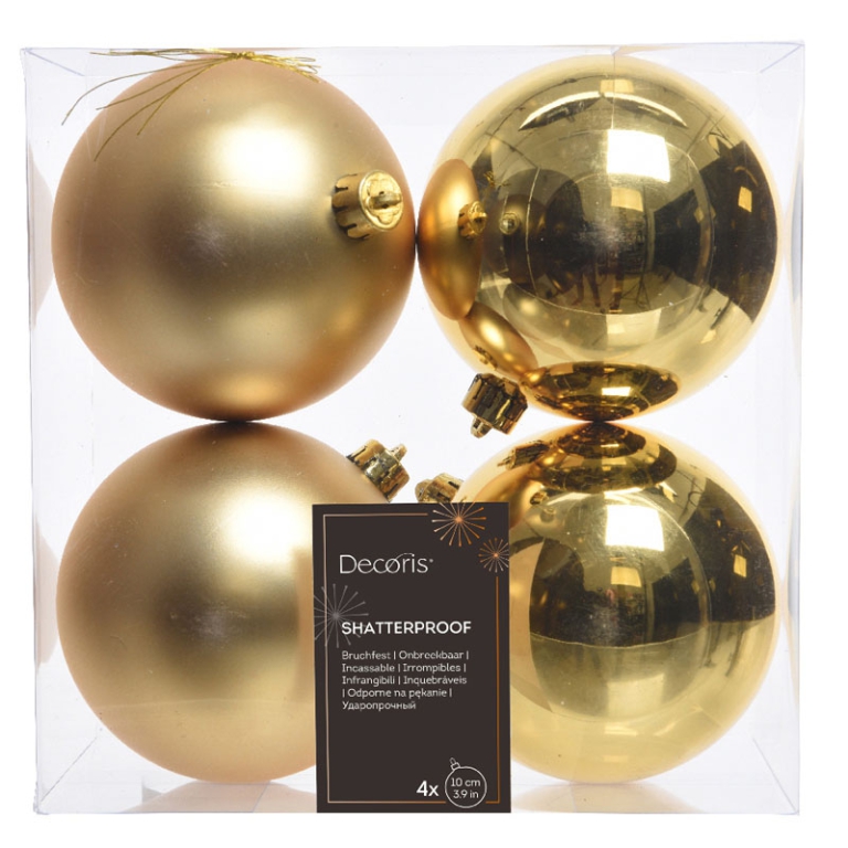 SFERE 4PZ D10CM COLORI ORO INFRANGIBILI LUCIDO/OPACO