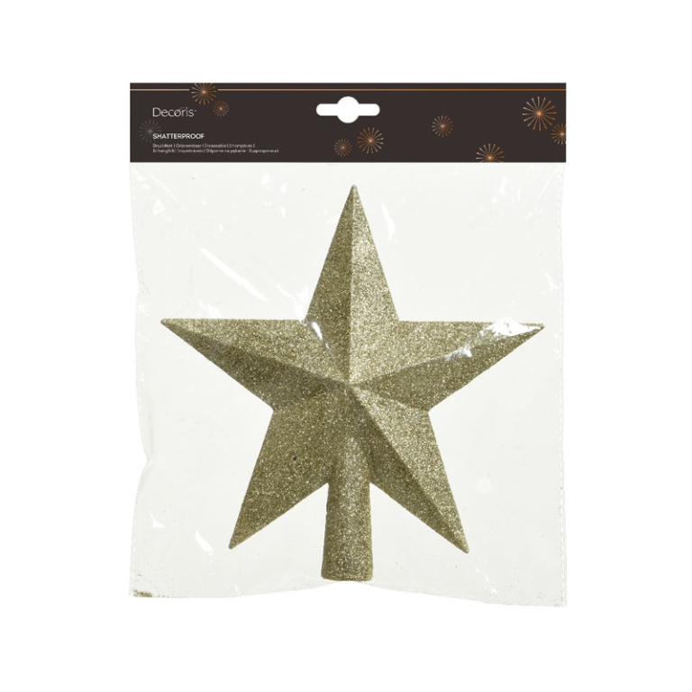 PUNTALE STELLA PER ALBEROH19CM COLOR ORO GLITTER