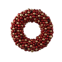 CORONA SFERE D33CM COLOR ORO E ROSSO