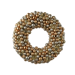 CORONA SFERE D33CM COLOR ORO E ARGENTO