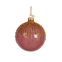 SFERA VETRO D8CM 6PZ ROSA ANTICO