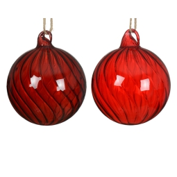 SFERA VETRO D8CM DECORO  VORTICE COLORI ASSORTITI