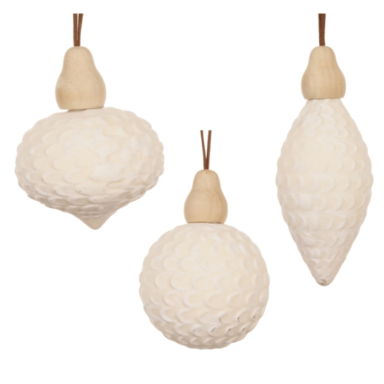 SFERA VETRO D80MM BIANCO LANA FORME ASSORTITE