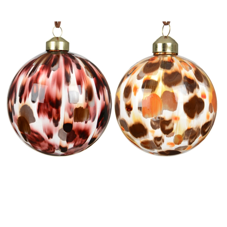 SFERA VETRO D80MM DETTAGLI MACULATI SOGGETTI ASSORTITI