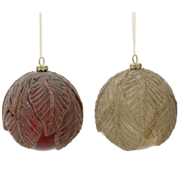 SFERA VETRO D150MM DECORO EFFETTO BRINATO 2 COLORI