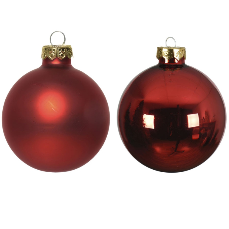 SFERA VETRO D80MM 6PZ ROSSO 2