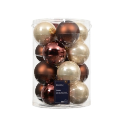 SFERE D8CM 16PZ VETRO MARRONE E BEIGE ASSORTITE