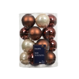 SFERE D6CM 20PZ VETRO MARRONE E BEIGE ASSORTITE