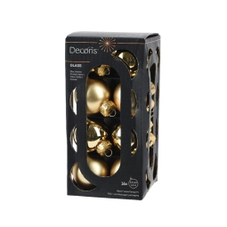 SFERE D3,5CM 16PZ COLOR  ORO SOGGETTI ASSORTITI