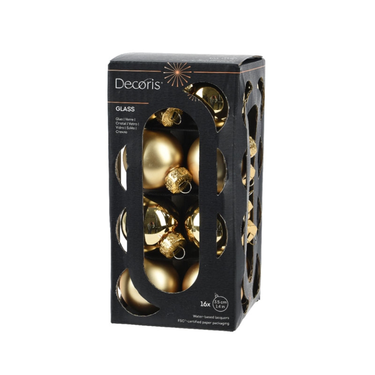 SFERA VETRO D35MM 16PZ ORO