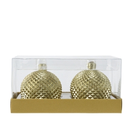 CANDELA SFERA D6CM 2 PEZZI   ORO SOGGETTI ASSORTITI
