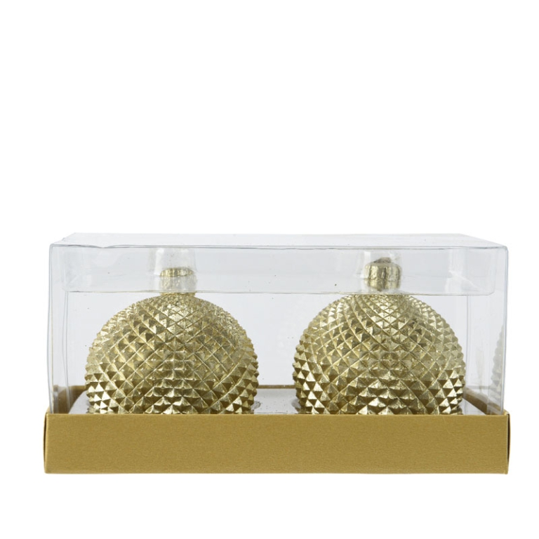 CANDELA SFERA D6CM 2 PEZZI   ORO SOGGETTI ASSORTITI