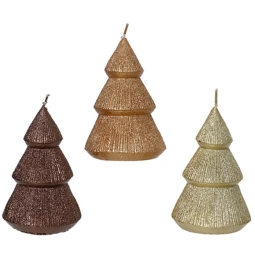CANDELA ALBERO D7,5H12CM COLORI ASSORTITI