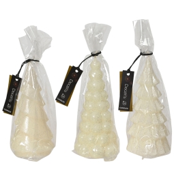 CANDELA ALBERO H16,5CM   BIANCO LANA SOGGETTI ASSORT.