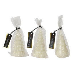 CANDELA ALBERO H12CM BIANCO LANA SOGGETTI ASSORT.