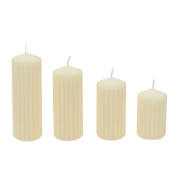 CANDELE AVORIO RIGATE SET 4PZ MISURE DIVERSE