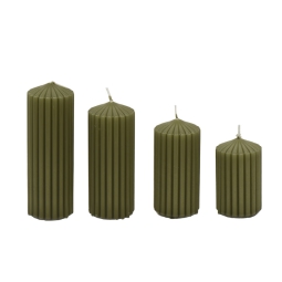 CANDELE VERDE RIGATE SET 4PZ MISURE DIVERSE