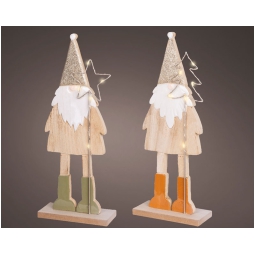 DECORO GNOMO H37,5CM LEGNO SOGGETTI ASSORTITI