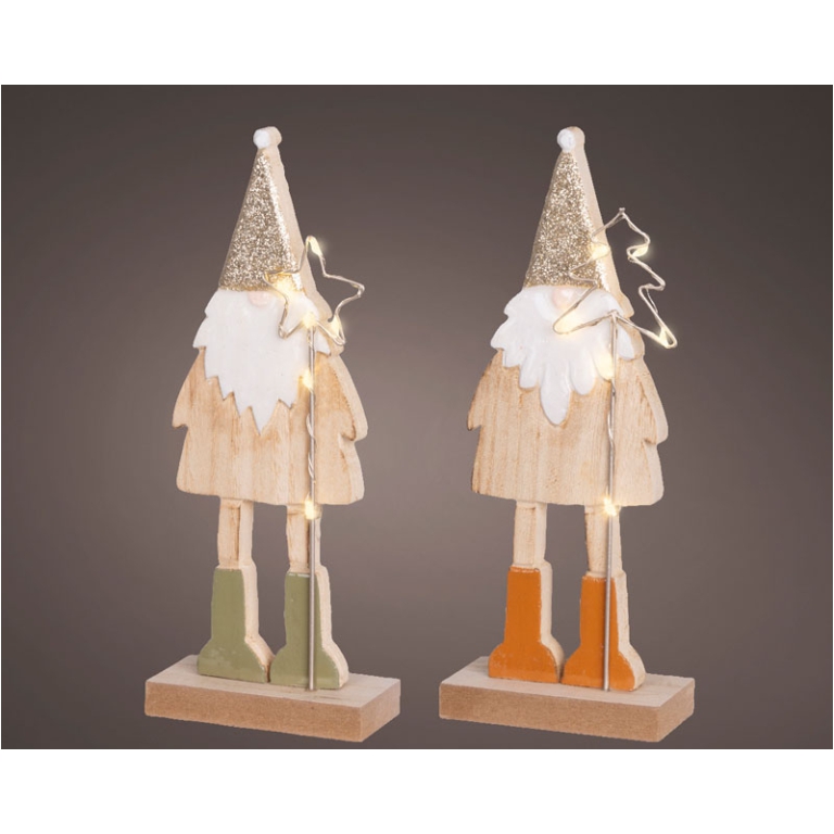 DECORO GNOMO H20,5CM LEGNO SOGGETTI ASSORTITI