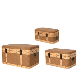 BAULE SET 3PZ CHIUSURA A GANCIO FINITURE LEGNO