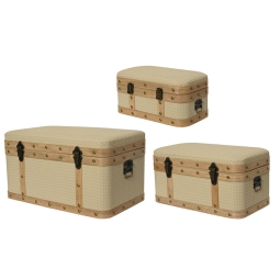 BAULE SET 3PZ BORDO LEGNO GANCIO RAME