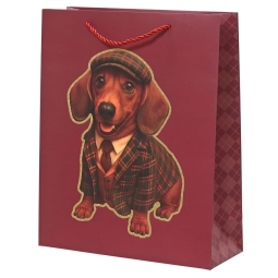 SHOPPER 50X18H72CM NATALE ROSSO DECORO BASSOTTO