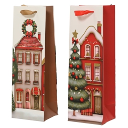 SHOPPER 12X10X36CM NATALE DECORO CASE