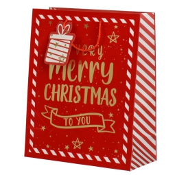 SHOPPER 40X17X50CM NATALE ROSSO MERRY CHRISTMAS