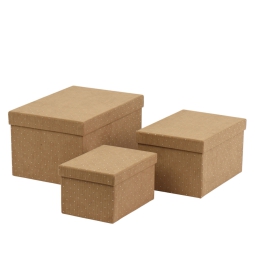 SCATOLE RETTANGOLI BEIGE SET 3PZ VELLUTO E STRASS
