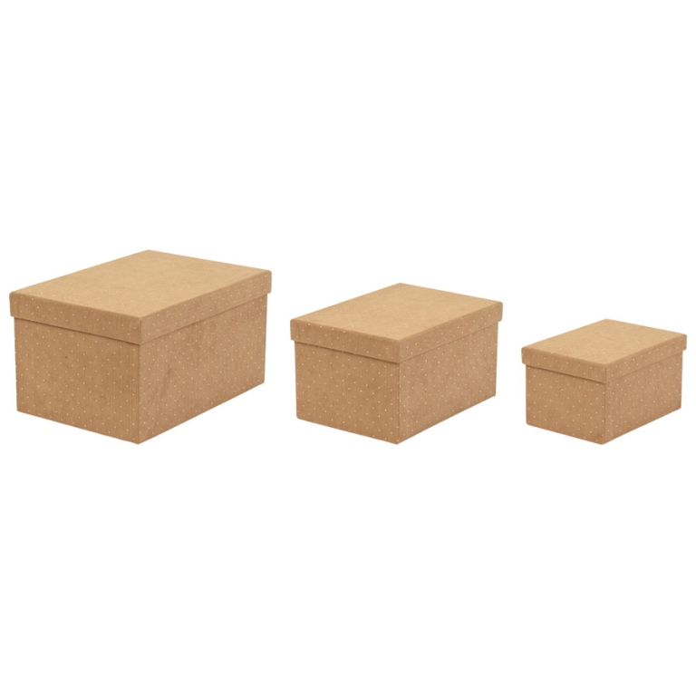 SCATOLE RETTANGOLI BEIGE SET 3PZ VELLUTO E STRASS 2