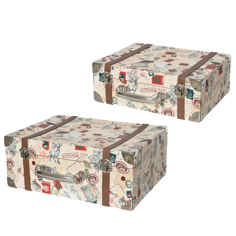 SCATOLA A VALIGIA SET 2PZ CON CHIUSURE METALLO