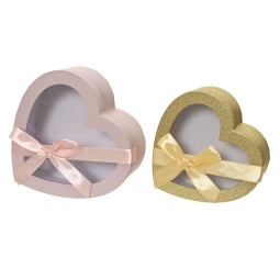 SCATOLA A CUORE SET 2PZ  COLORI ASSORTITI