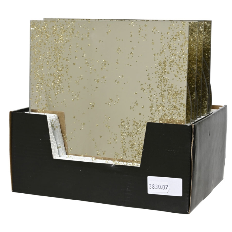 PIATTO ORO VETRO 20CM FORME ASSORTE 2