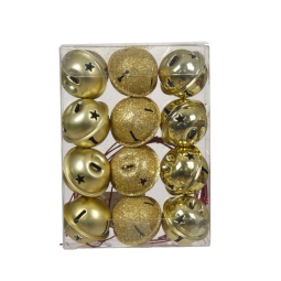 CAMPANELLINI 12PZ METALLO COLOR ORO SOGGETTI ASSORTITI