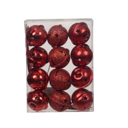 CAMPANELLINI 12PZ METALLO ROSSO SOGGETTI ASSORTITI