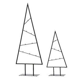 SAGOMA ALBERO 2 PEZZI METALLONERO H75CM