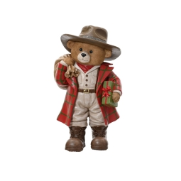 DECORO ORSO H62,5CM CON  CAPPELLO E REGALO