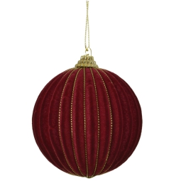 SFERA PLASTICA D80MM BORGOGNA FLOCCATA