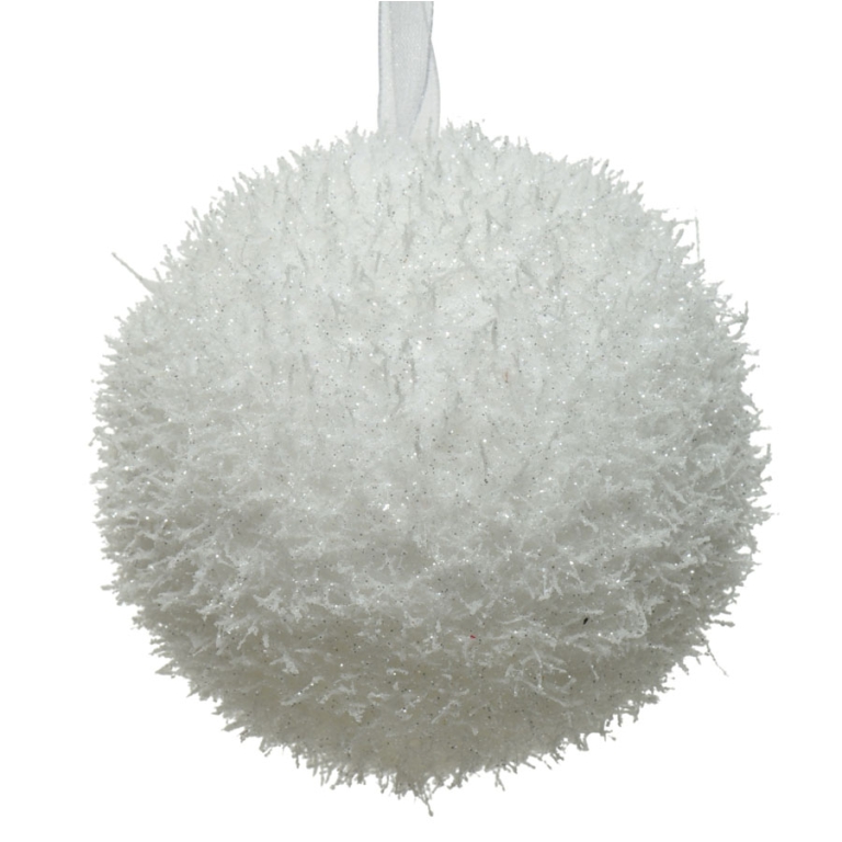 SFERA PLASTICA D100MM    BIANCO EFFETTO GHIACCIO