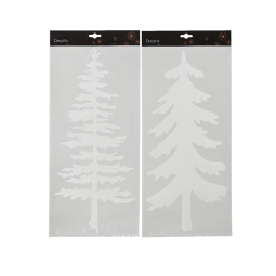 STICKER ALBERO DI NATALE 49CM FLOCCATO SOGGETTI ASSORTITI