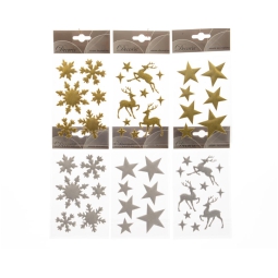 STICKERS 10X15CM XMAS GLITTER