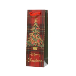 SHOPPER BOTTIGLIA 10X12H36CM DECORO ALBERO