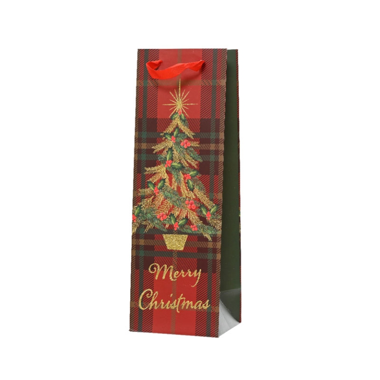 SHOPPER BOTTIGLIA 10X12H36CM DECORO ALBERO
